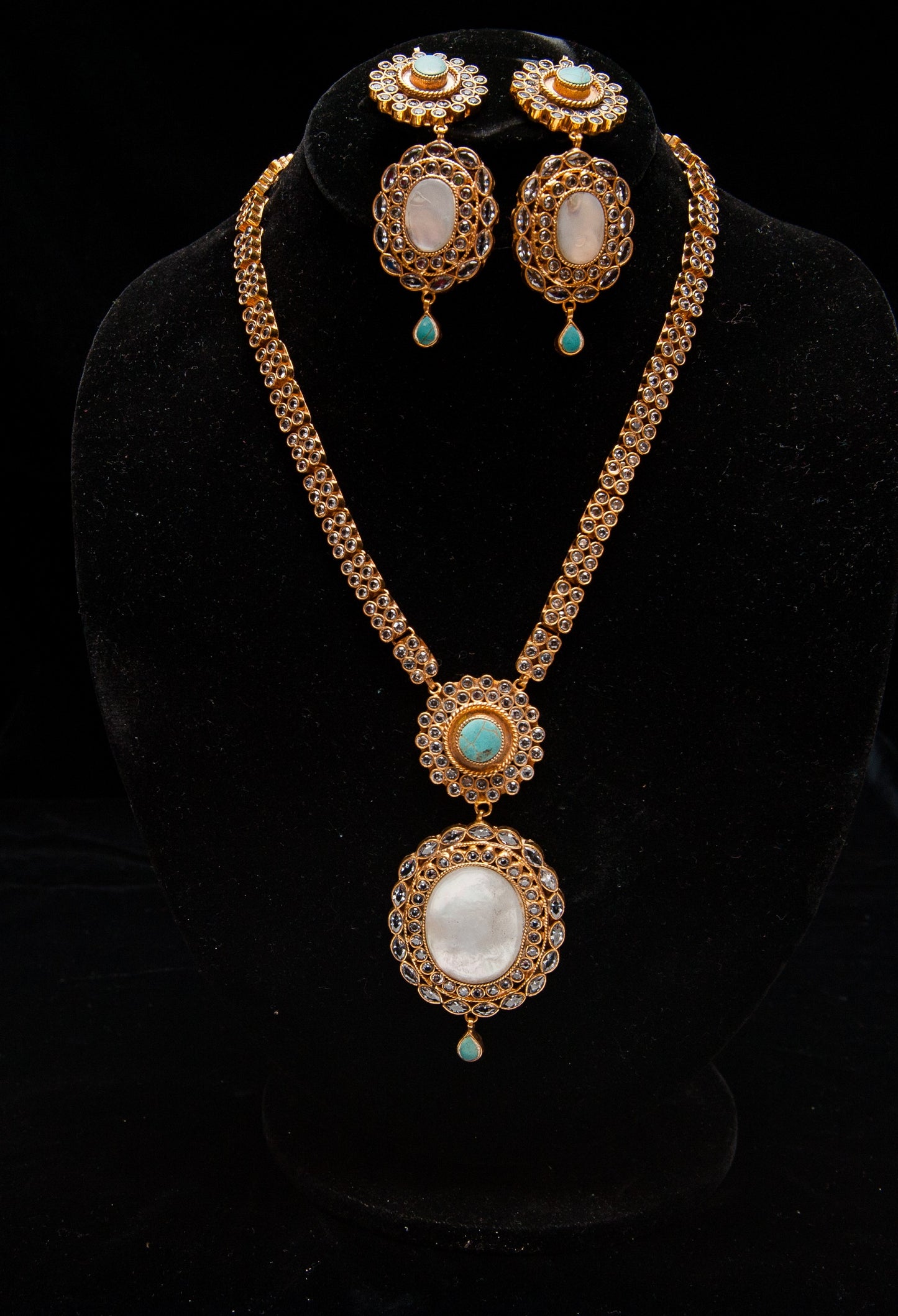 Turquoise Grace Set-Kundan