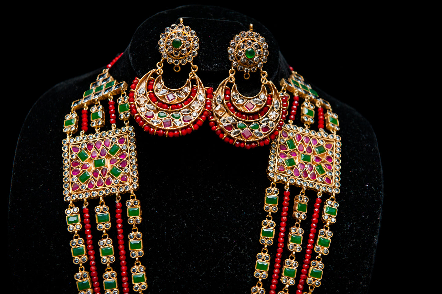 Floral Regal Set-Kundan