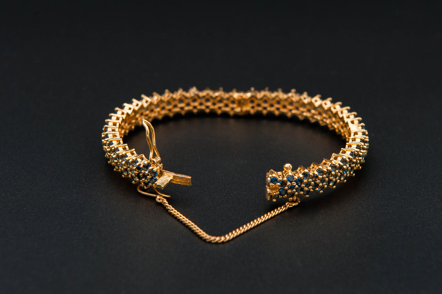 Azure Cluster Bracelet — 925 Sterling Silver, 24K Gold Plated