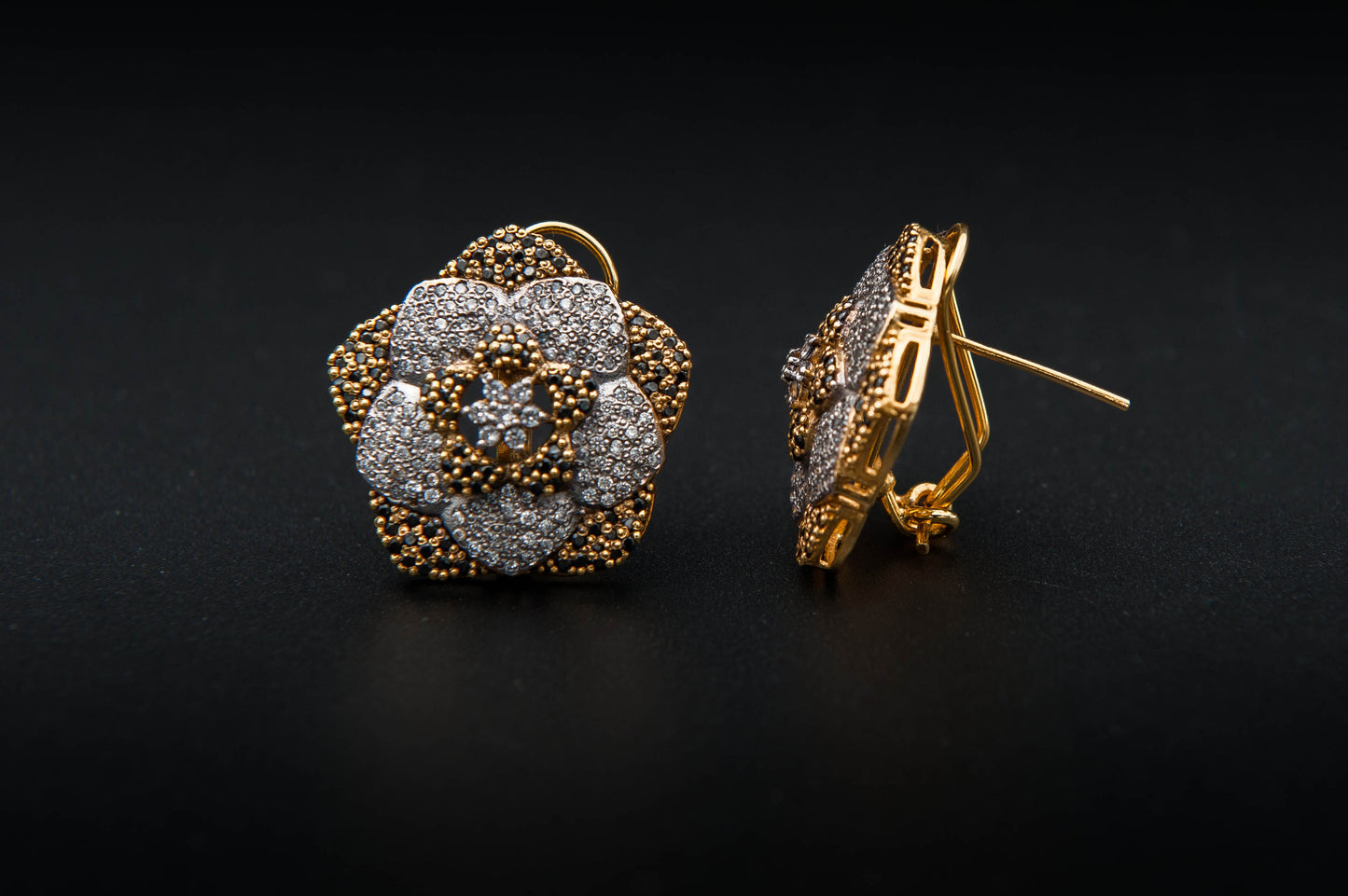 Celestial Bloom Earrings — 925 Sterling Silver with 24K Gold Plating