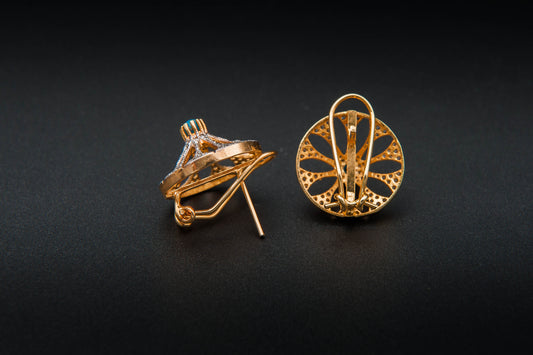 Azure Bloom Earrings — 925 Sterling Silver with 24K Gold Plating