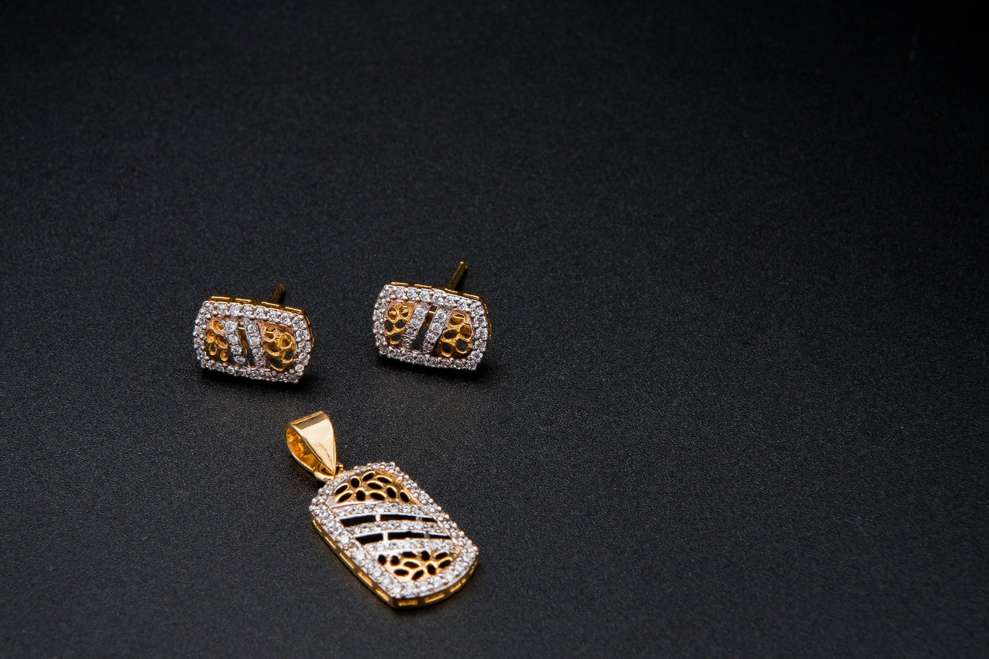 Golden Petal Set-925 Sterling Silver with 24K G old Plating