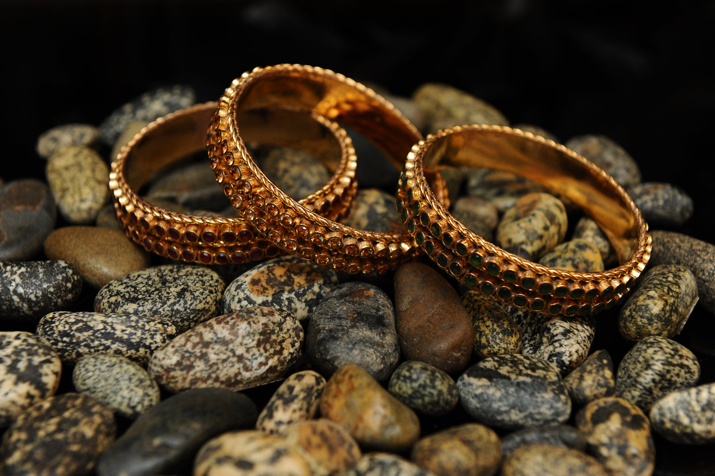 Trinity Gleam-Kundan Bangle