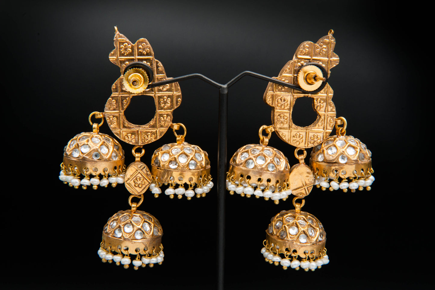 Ivory Tiers Jhumka-Kundan Jhumkay
