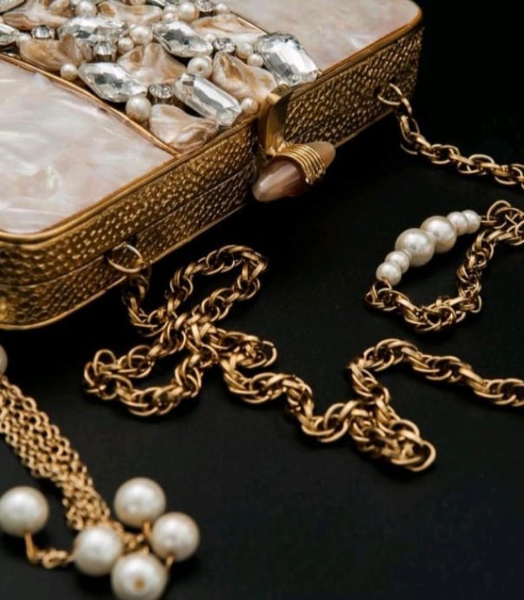 Handmade Designer Clutch with Pearls