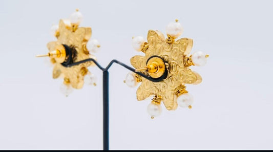 22K Gold-Plated Kundan Ear Studs