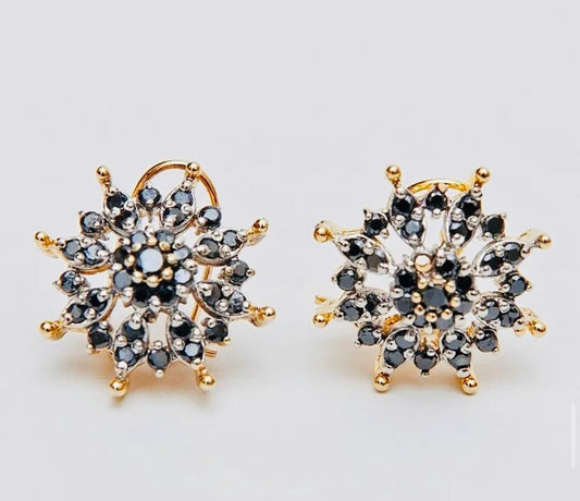 Floral Gold-Plated Earrings – Multi-Color Collection