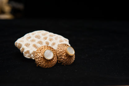 Pearl Crest Earrings-Kundan