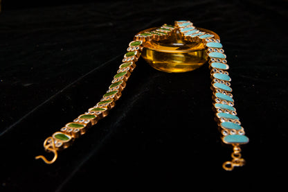 Twin Gleam Bracelets-Kundan