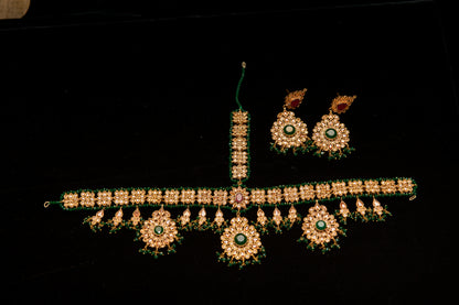 Emerald Bloom Set-Kundan