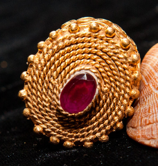 Shellfire Grace-Kundan Ring