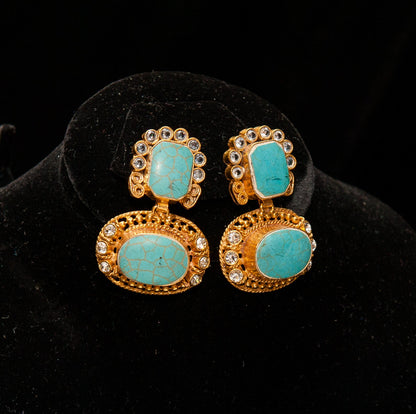 Ocean Vein Earrings-Kundan