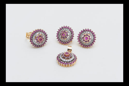 Rosé Halo Locket Set-Gold Plated