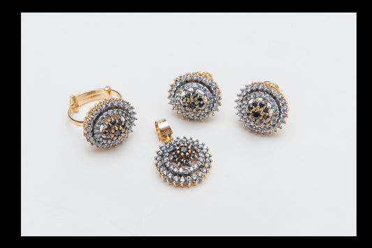 Noir Bloom Locket Set -Gold Plated