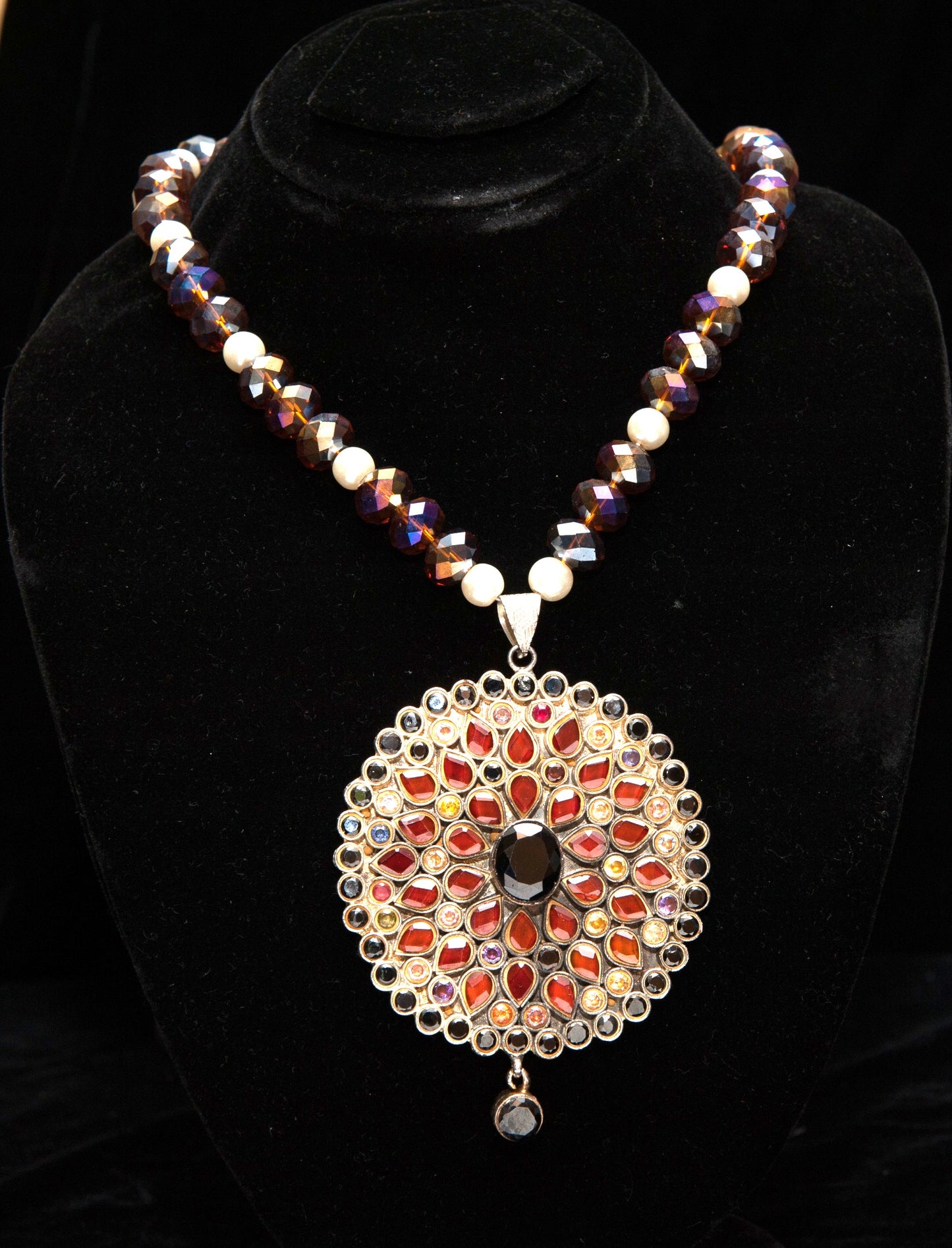Ember Bloom  Necklace-Kundan