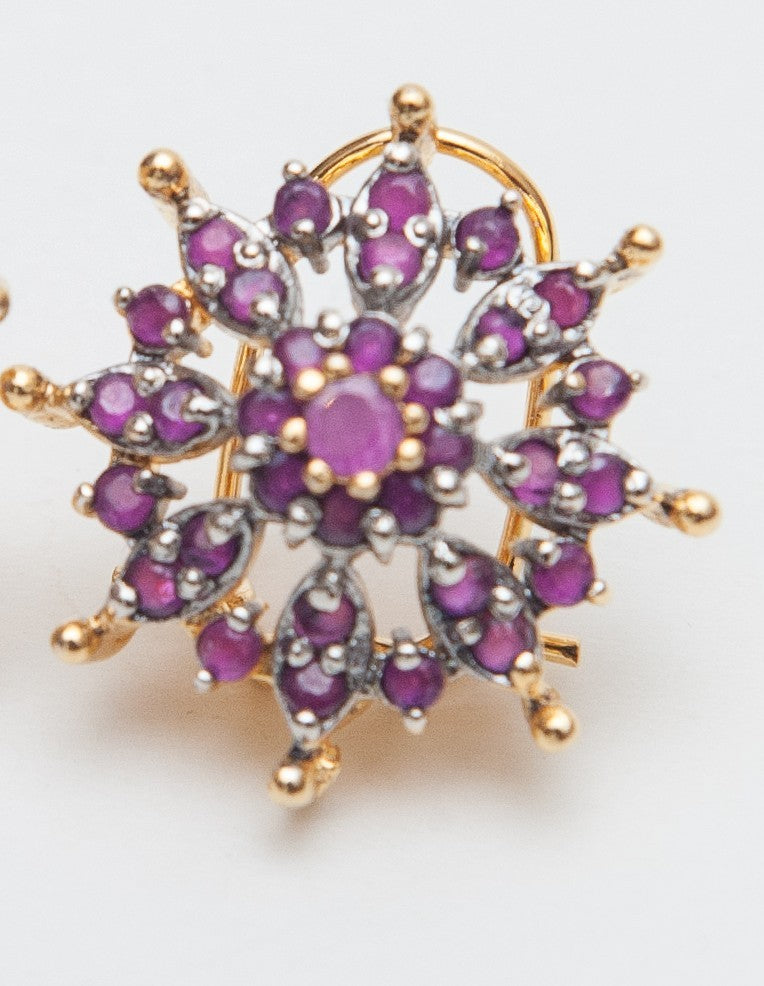 Rosé Cluster Ear Studs-Gold Plated