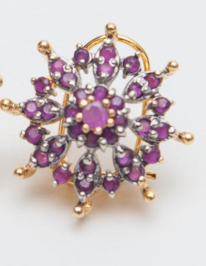 Rosé Cluster Ear Studs-Gold Plated