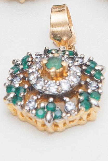 Emerald Grace Locket Set -Gold Plated