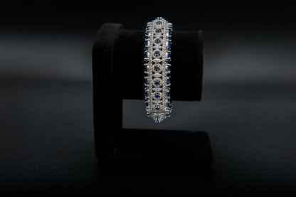 Sapphire Crest Bangle — 925 Sterling Silver