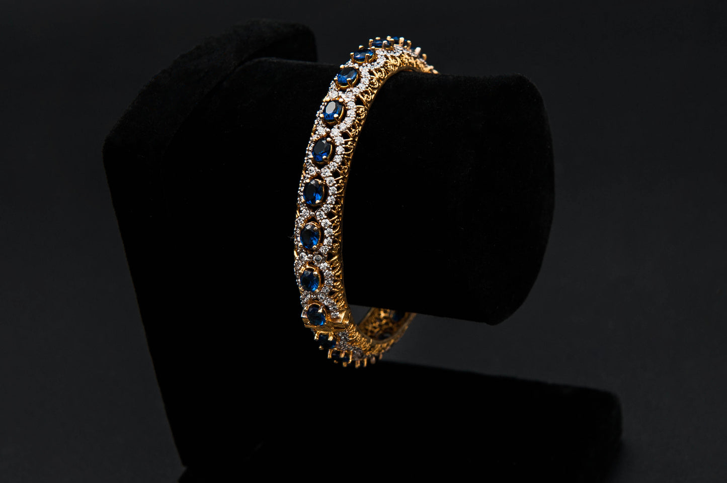 Sapphire Filigree Bracelet — 925 Sterling Silver, 24K Gold Plated
