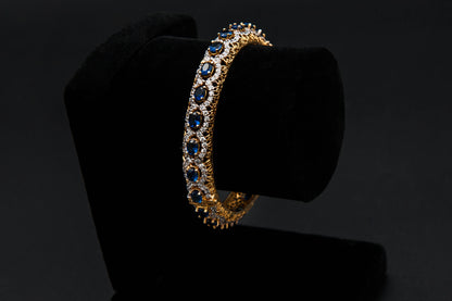 Sapphire Filigree Bracelet — 925 Sterling Silver, 24K Gold Plated