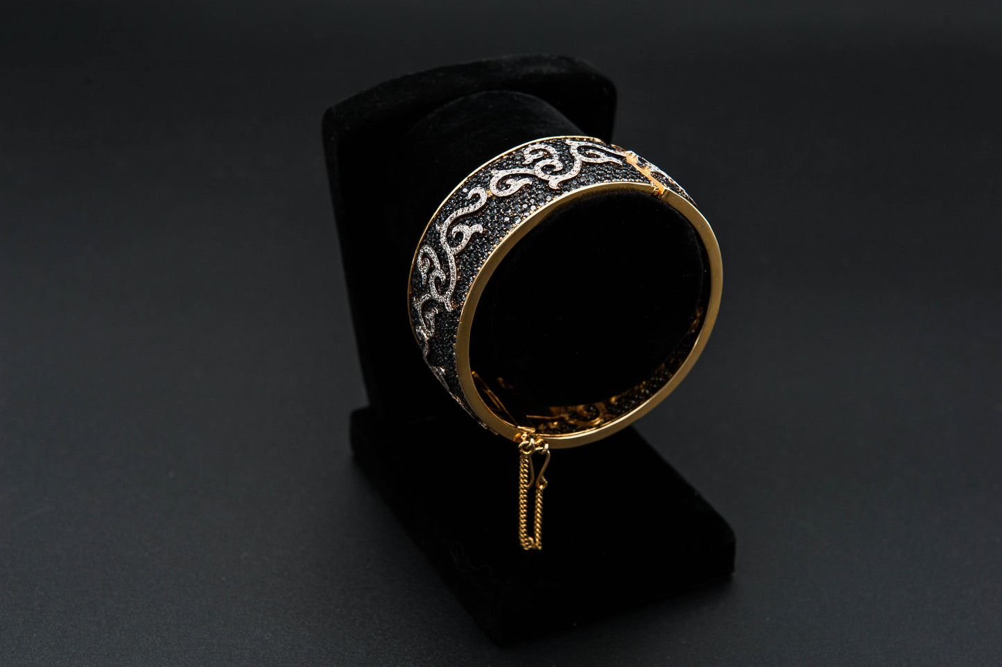 Gilded Scroll Bangle — 925 Sterling Silver with 24K Gold Plated