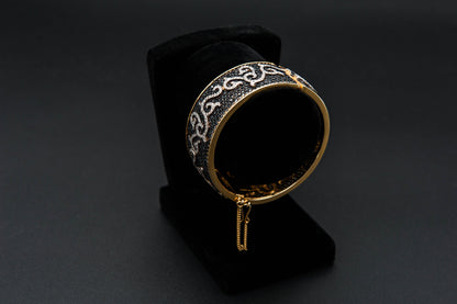 Gilded Scroll Bangle — 925 Sterling Silver with 24K Gold Plated