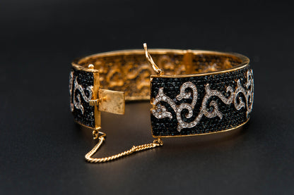 Gilded Scroll Bangle — 925 Sterling Silver with 24K Gold Plated