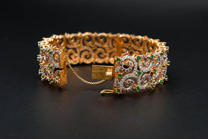 Verdant Scroll Bracelet — 925 Sterling Silver with 24K Gold Plated