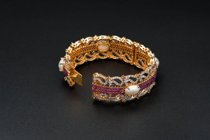 Lilac Halo Bracelet — 925 Sterling Silver, 24K Gold Plated