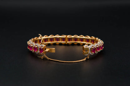 Crimson Halo Bracelet — 925 Sterling Silver, 24K Gold Plated