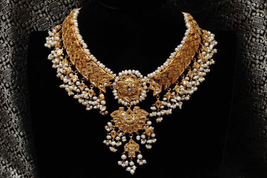 Pearl Lattice Set-Kundan