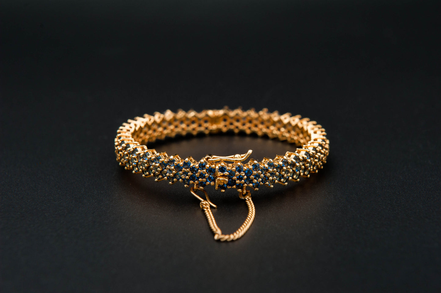 Azure Cluster Bracelet — 925 Sterling Silver, 24K Gold Plated