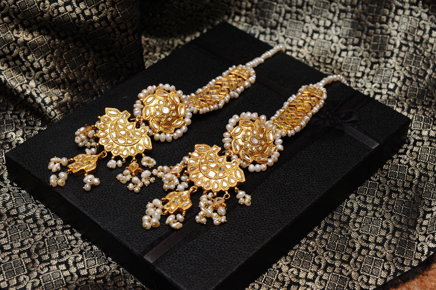 Pearl Lattice Set-Kundan