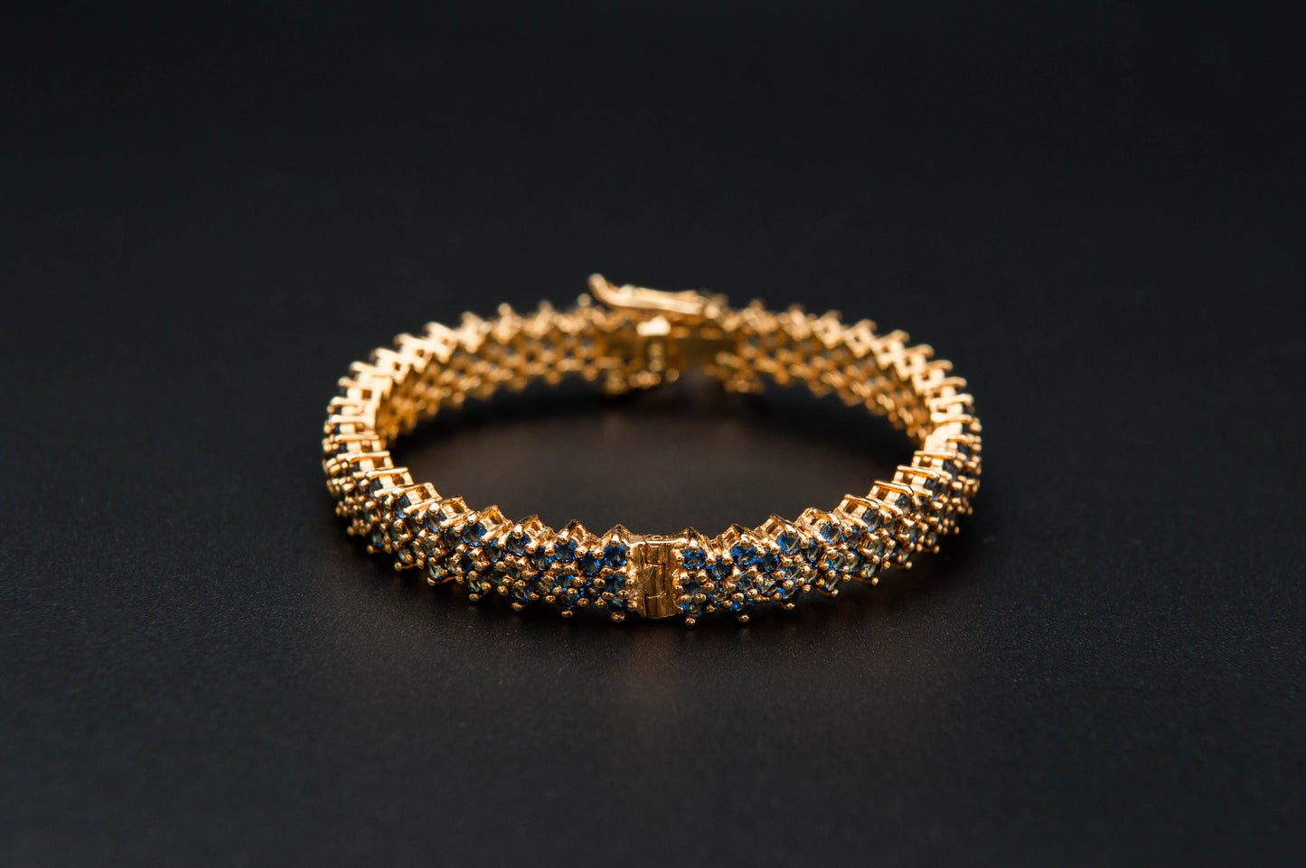 Azure Cluster Bracelet — 925 Sterling Silver, 24K Gold Plated