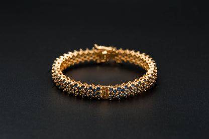 Azure Cluster Bracelet — 925 Sterling Silver, 24K Gold Plated