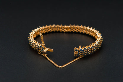 Azure Cluster Bracelet — 925 Sterling Silver, 24K Gold Plated