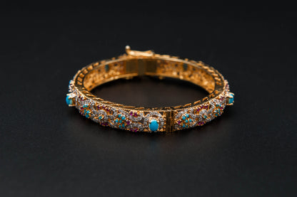 Turquoise Ember Bracelet — 925 Sterling Silver, 24K Gold Plated