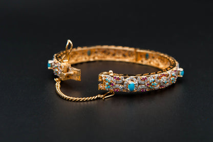 Turquoise Ember Bracelet — 925 Sterling Silver, 24K Gold Plated