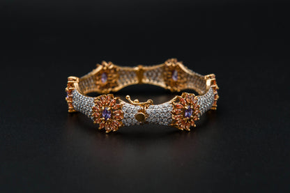 Amethyst Bloom Bracelet — 925 Sterling Silver, 24K Gold Plated