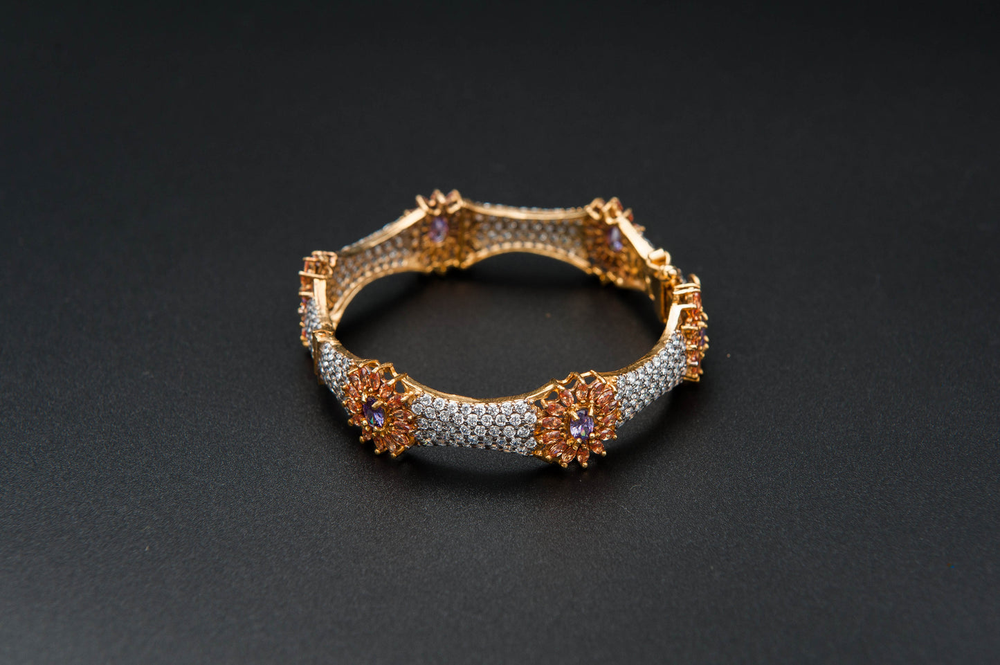 Amethyst Bloom Bracelet — 925 Sterling Silver, 24K Gold Plated