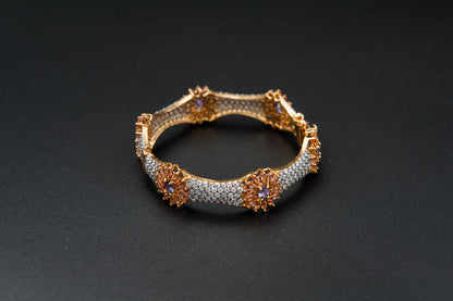 Amethyst Bloom Bracelet — 925 Sterling Silver, 24K Gold Plated