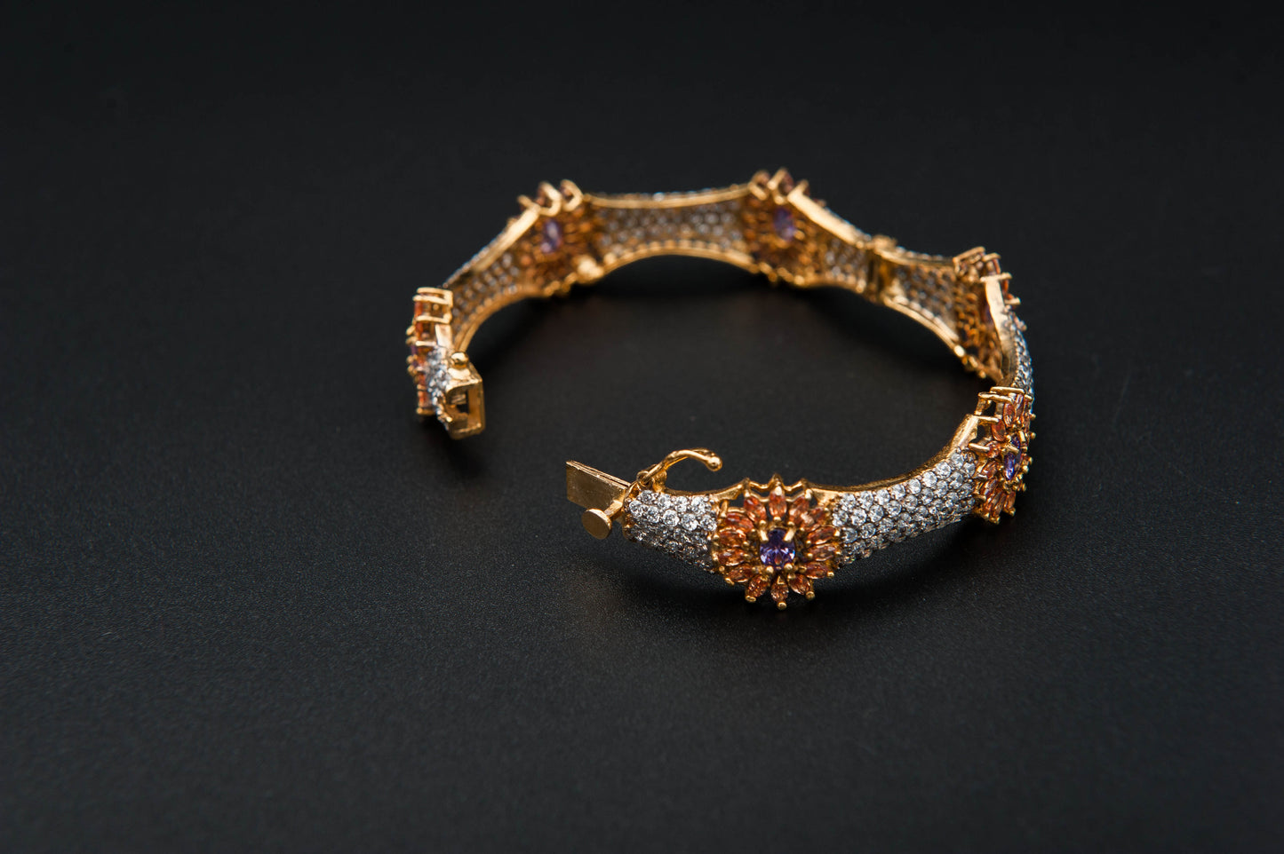 Amethyst Bloom Bracelet — 925 Sterling Silver, 24K Gold Plated