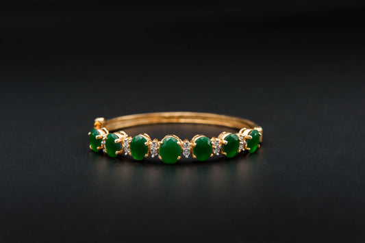 Emerald Gleam Bracelet — 925 Sterling Silver, 24K Gold Plated