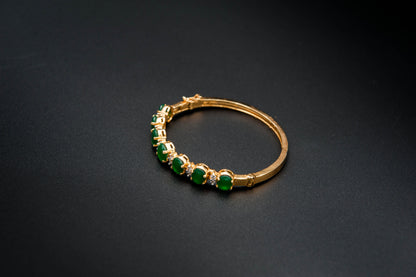Emerald Gleam Bracelet — 925 Sterling Silver, 24K Gold Plated