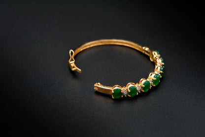 Emerald Gleam Bracelet — 925 Sterling Silver, 24K Gold Plated