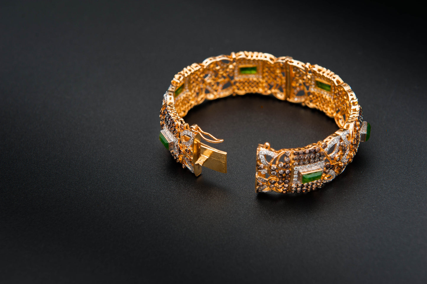 Verdant Mosaic Bracelet — 925 Sterling Silver, 24K Gold Plated