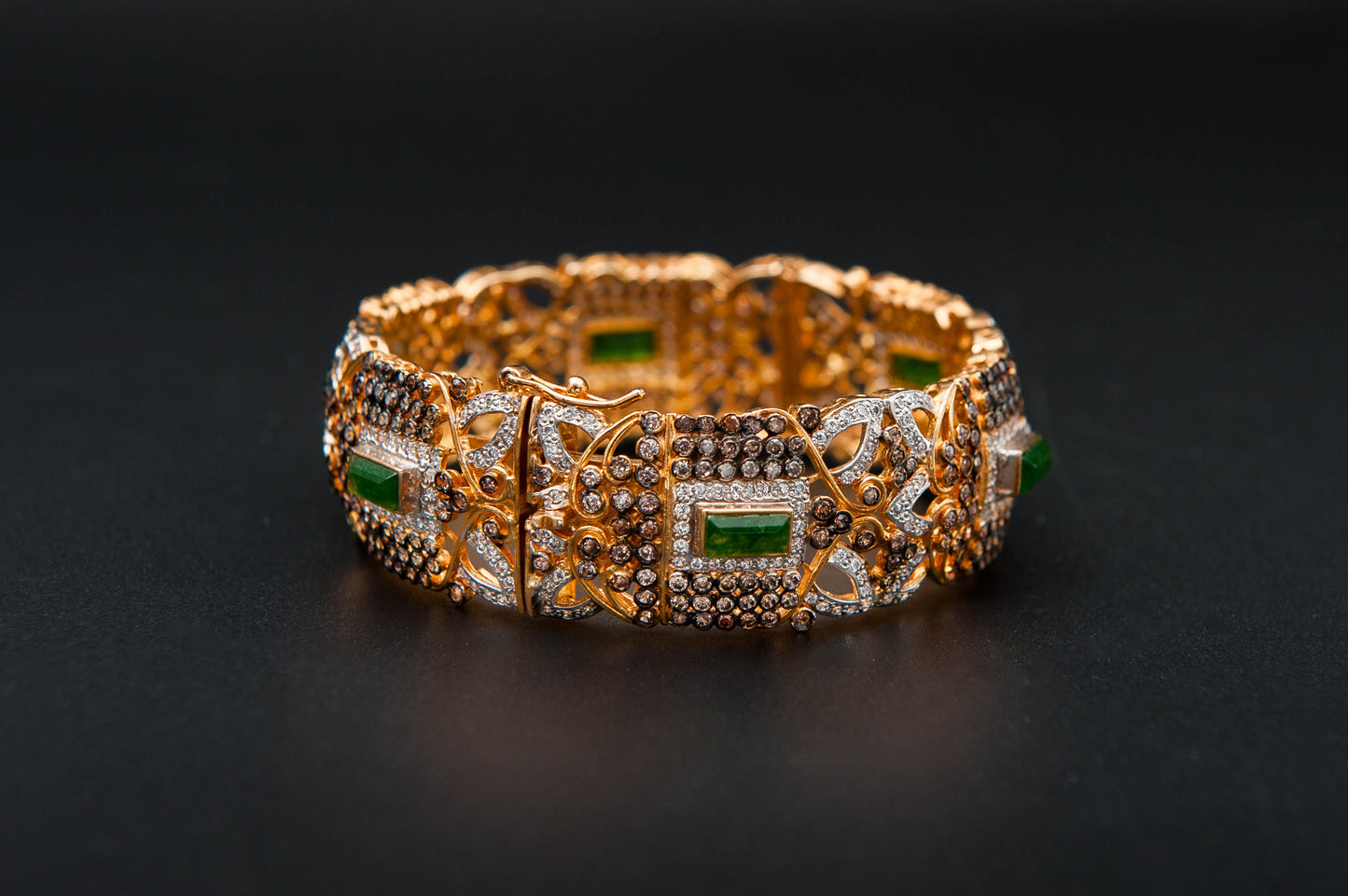Verdant Mosaic Bracelet — 925 Sterling Silver, 24K Gold Plated