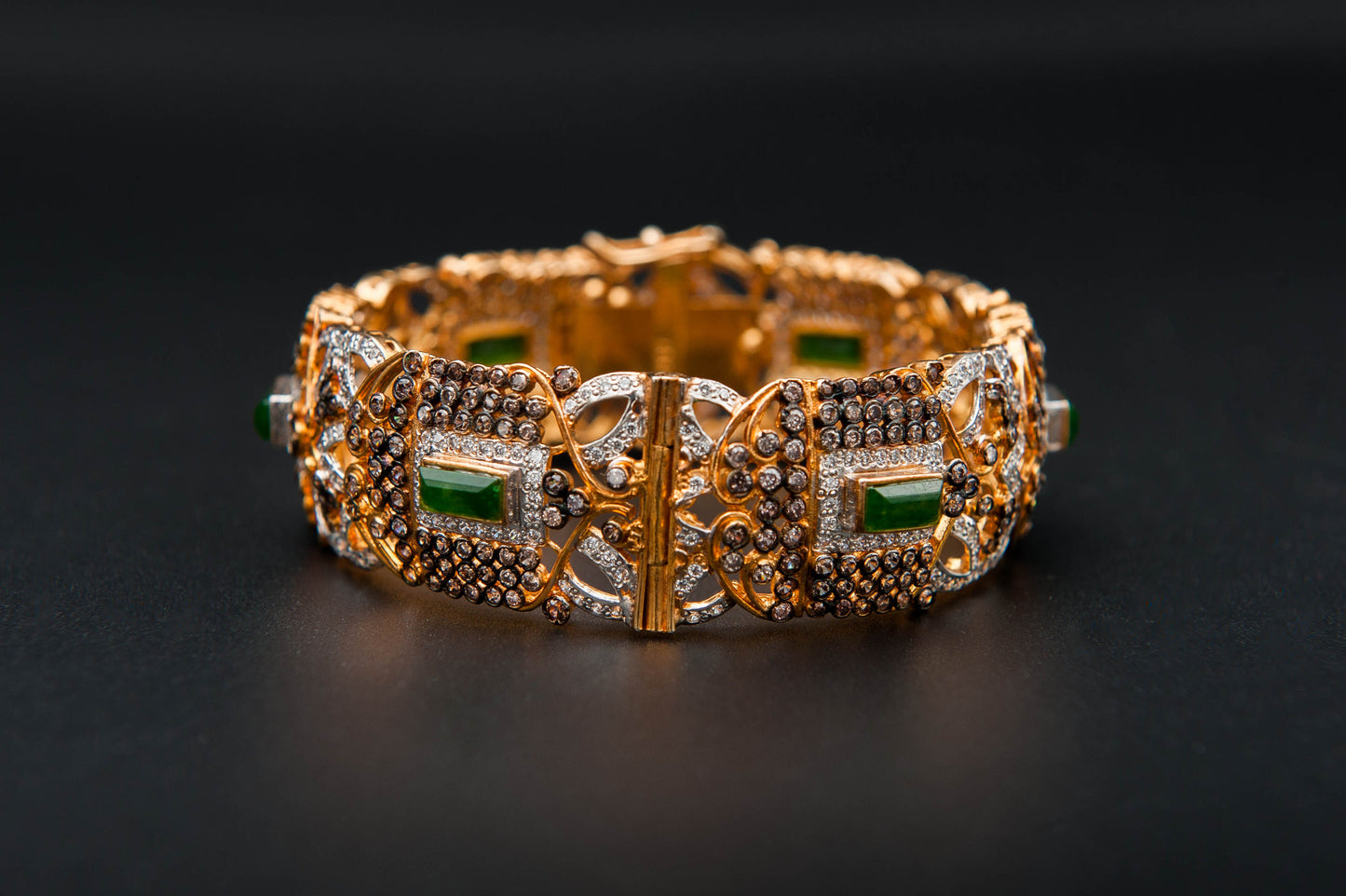 Verdant Mosaic Bracelet — 925 Sterling Silver, 24K Gold Plated