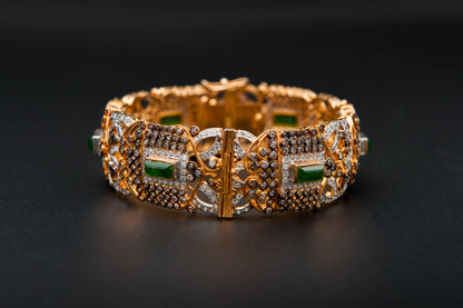 Verdant Mosaic Bracelet — 925 Sterling Silver, 24K Gold Plated
